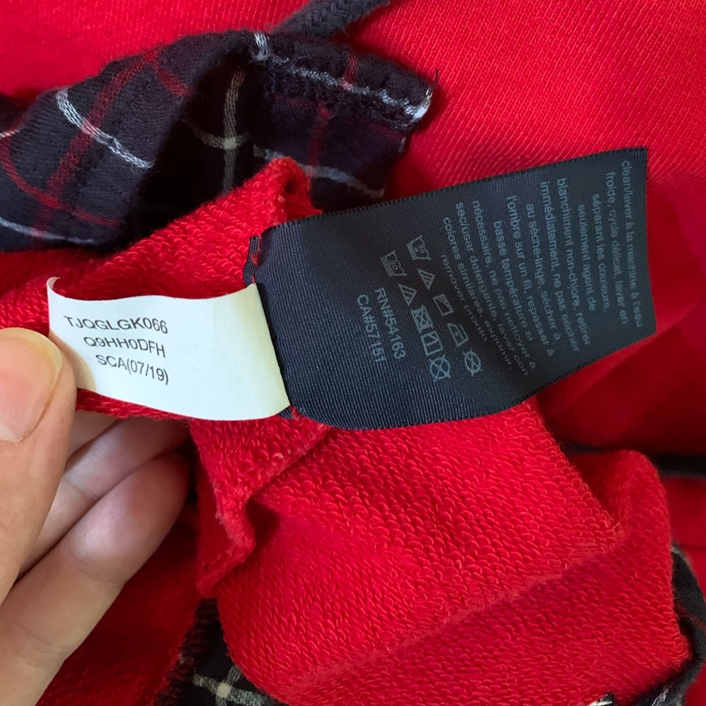 Tommy Hilfiger | Women's Layered Look Hooded Sweatshirt Red - M - Picture 9 of 9